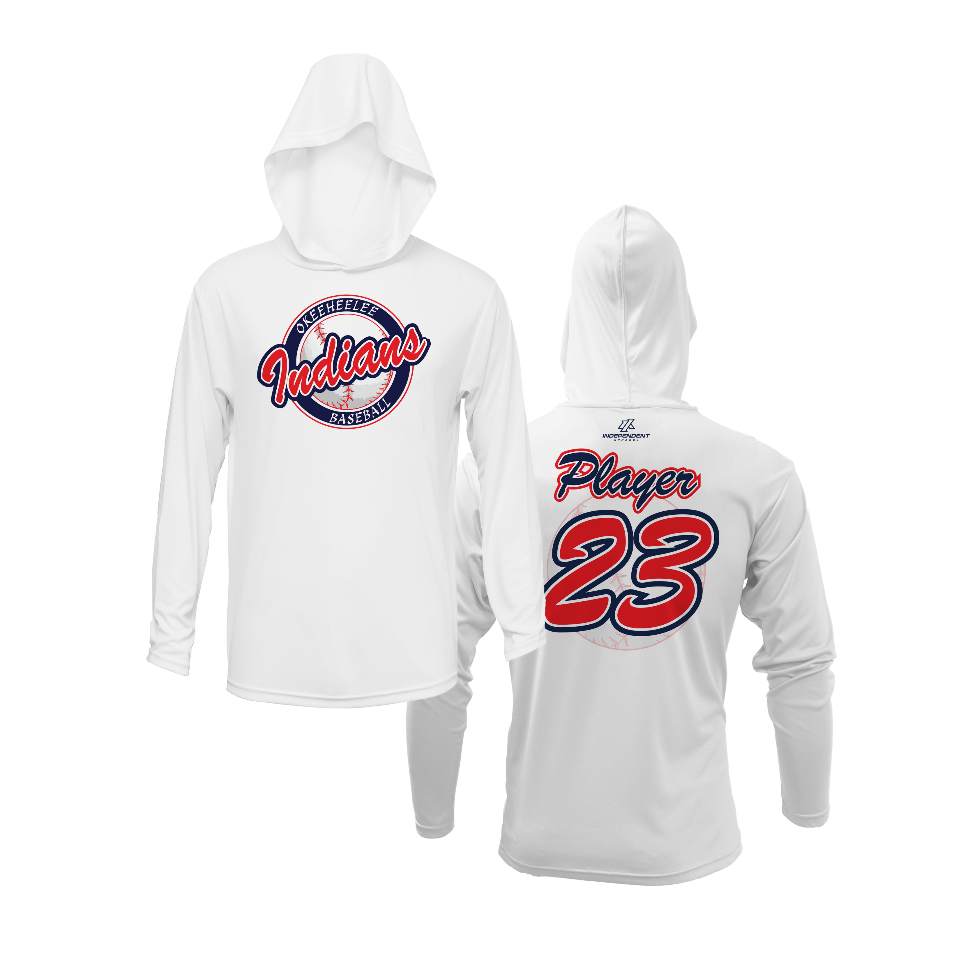 Okeeheelee Baseball Lightweight Hoodie - Round Team Logo