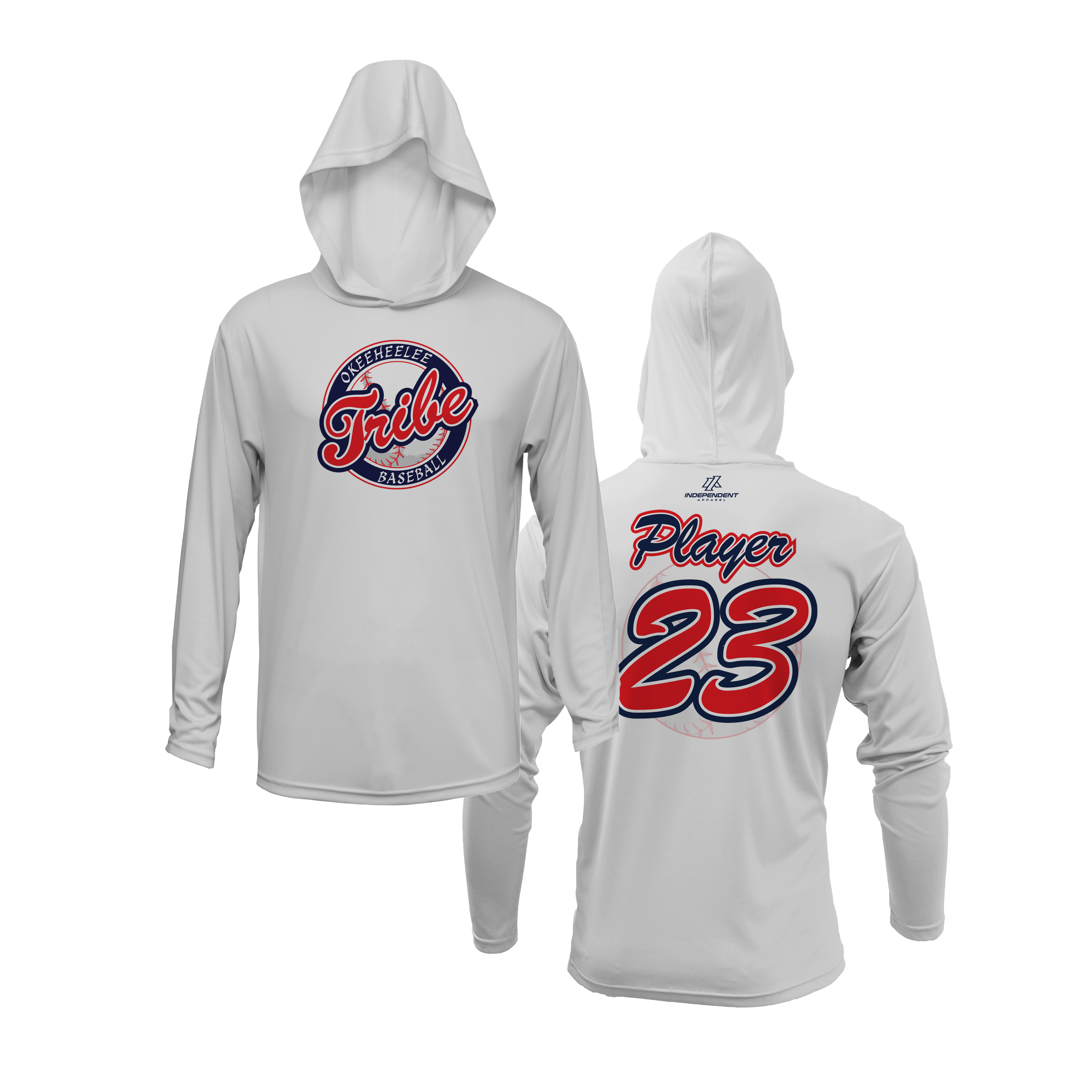 Okeeheelee Baseball Lightweight Hoodie - Round Team Logo