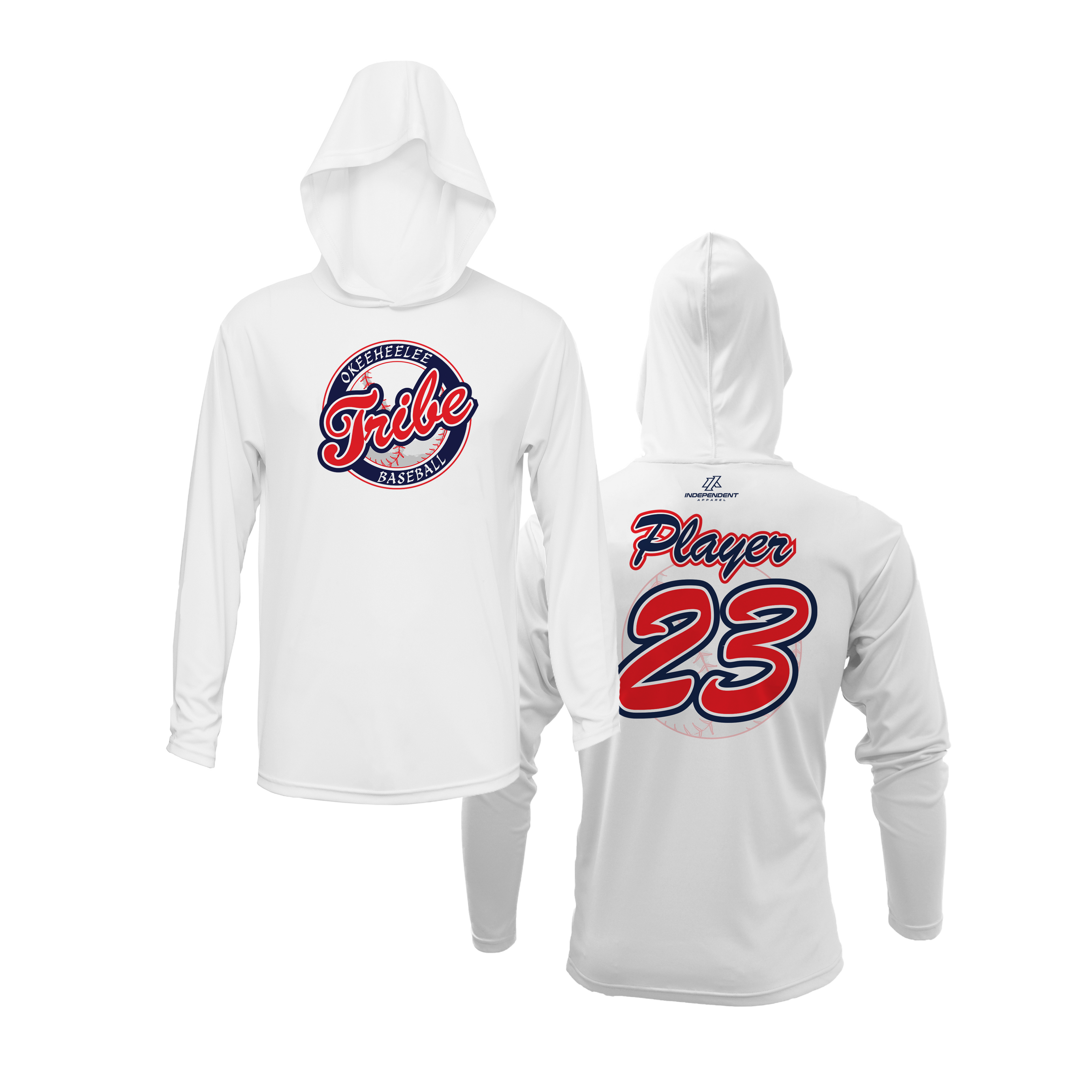 Okeeheelee Baseball Lightweight Hoodie - Round Team Logo