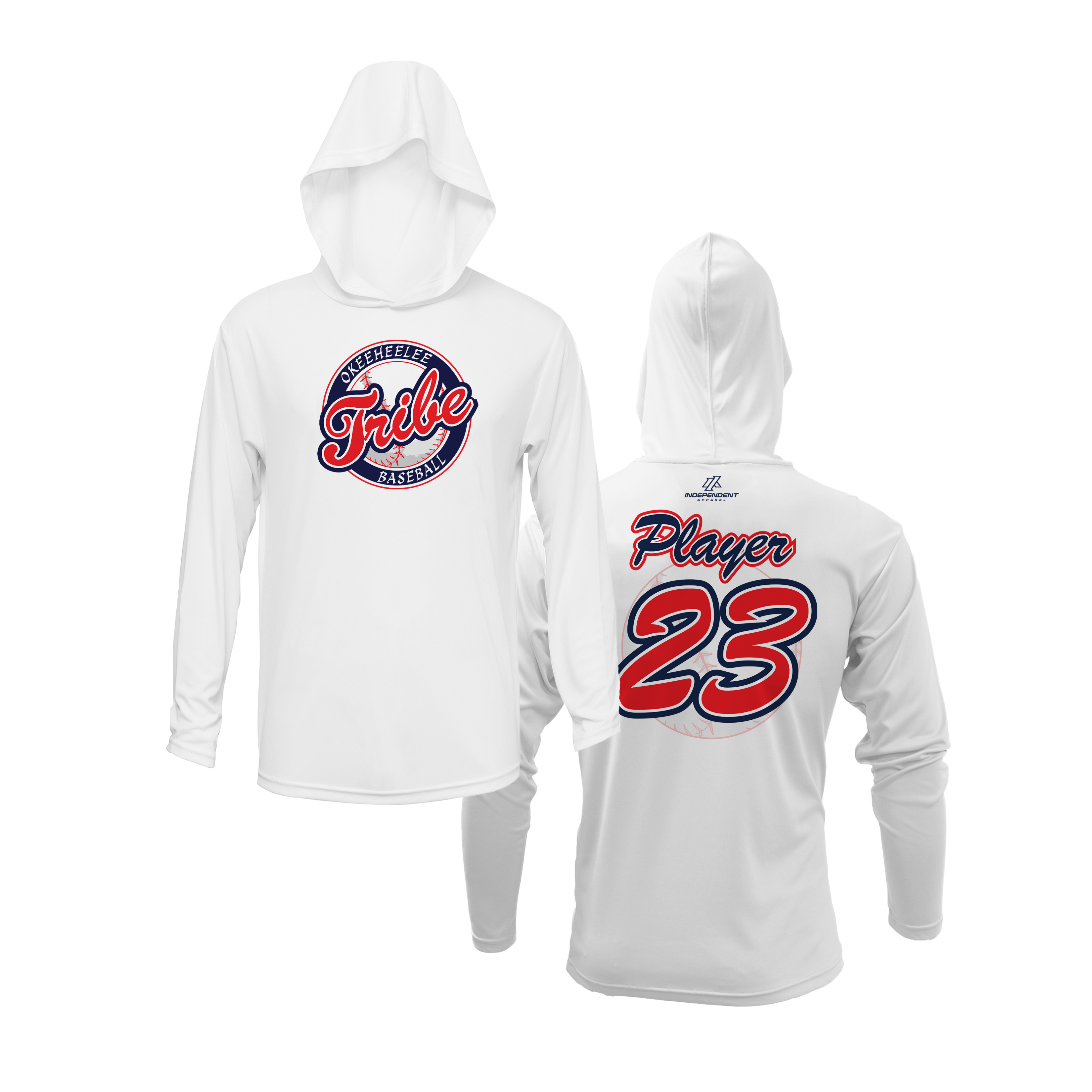 Okeeheelee Baseball Lightweight Hoodie - Round Team Logo