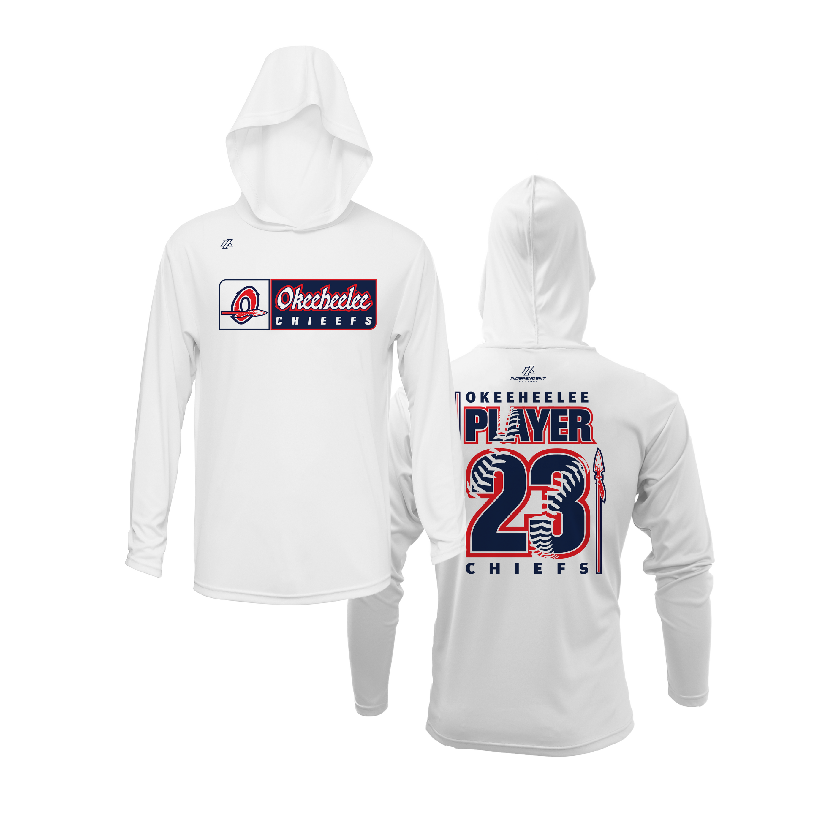 Okeeheelee Baseball Lightweight Hoodie - Rectangular Team Logo