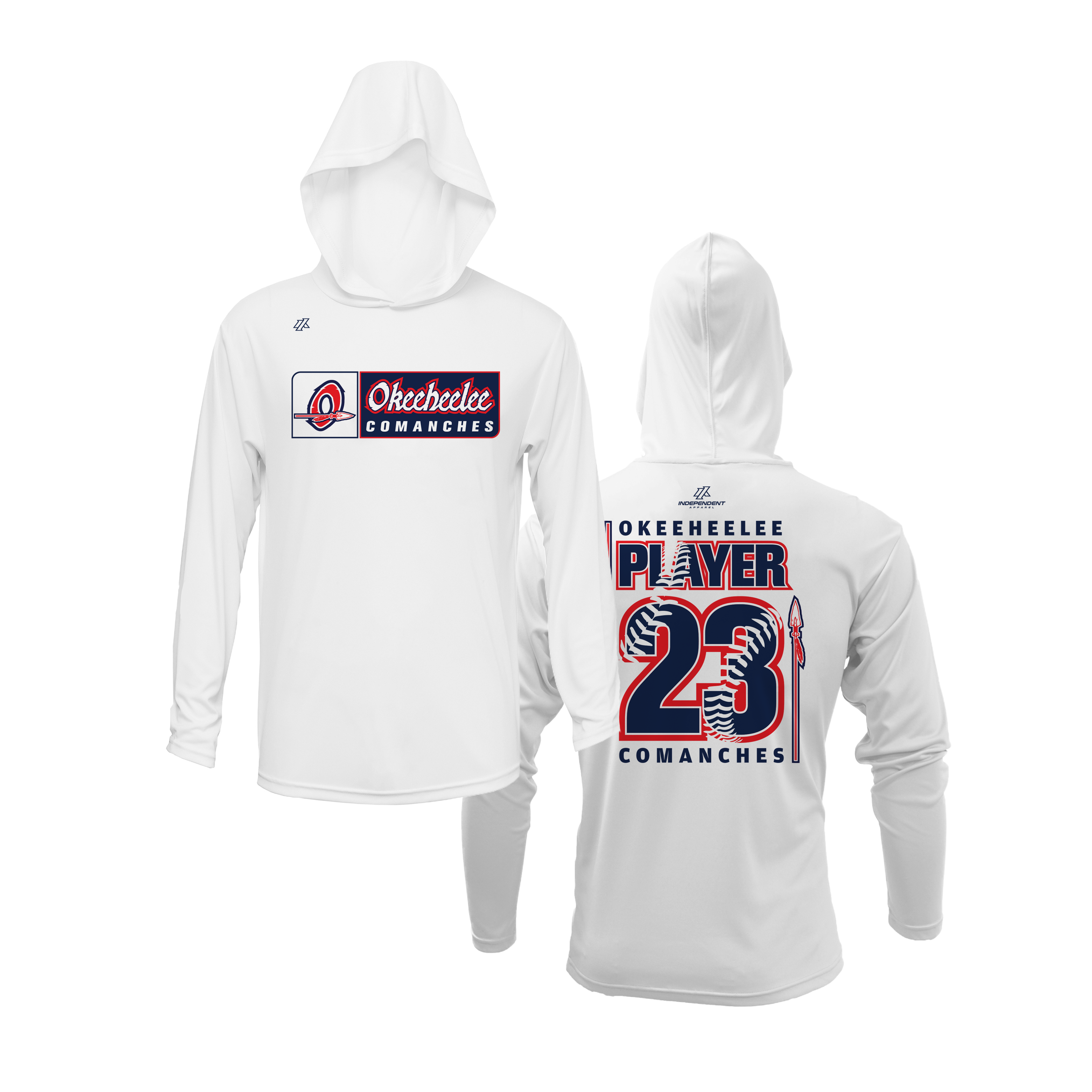 Okeeheelee Baseball Lightweight Hoodie - Rectangular Team Logo