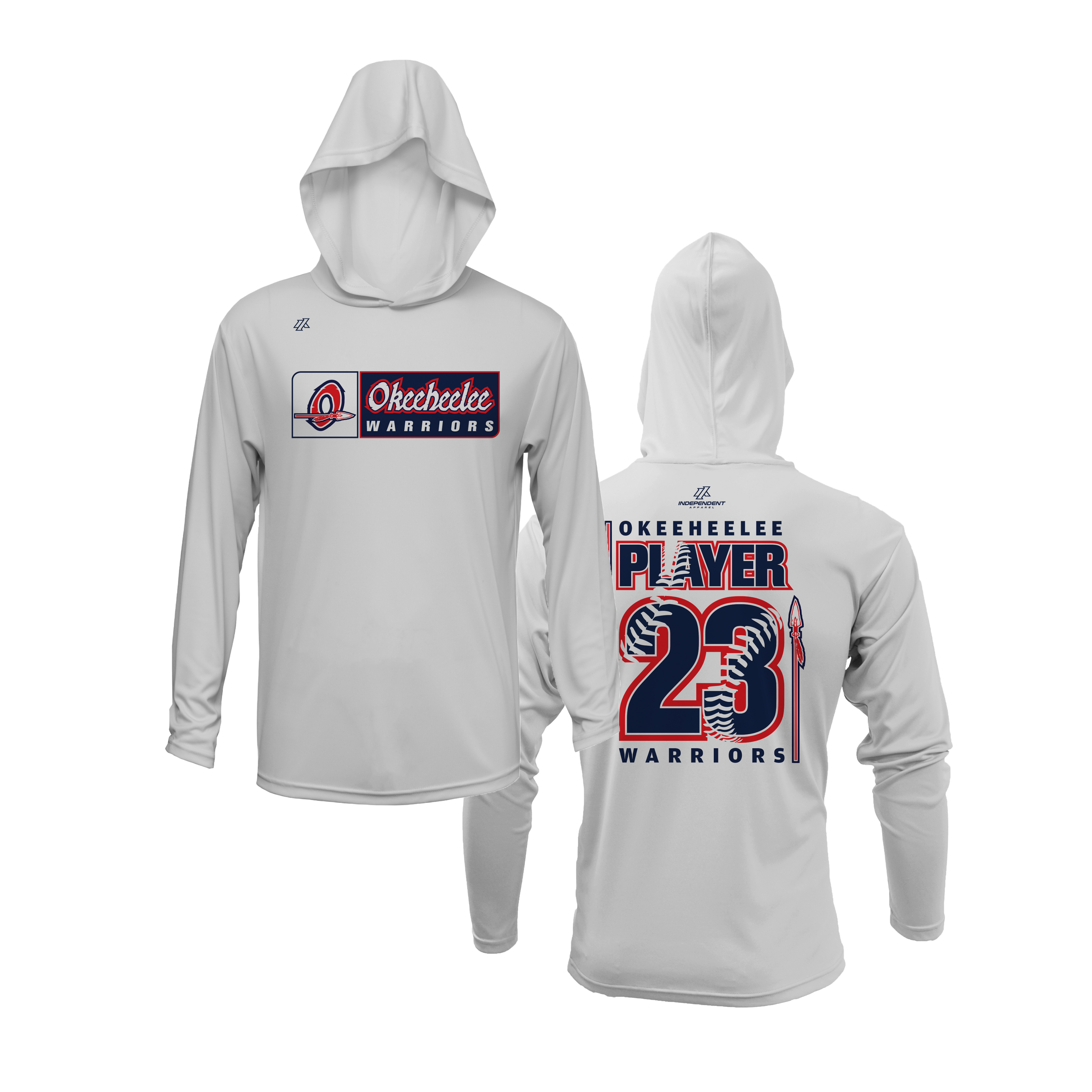 Okeeheelee Baseball Lightweight Hoodie - Rectangular Team Logo