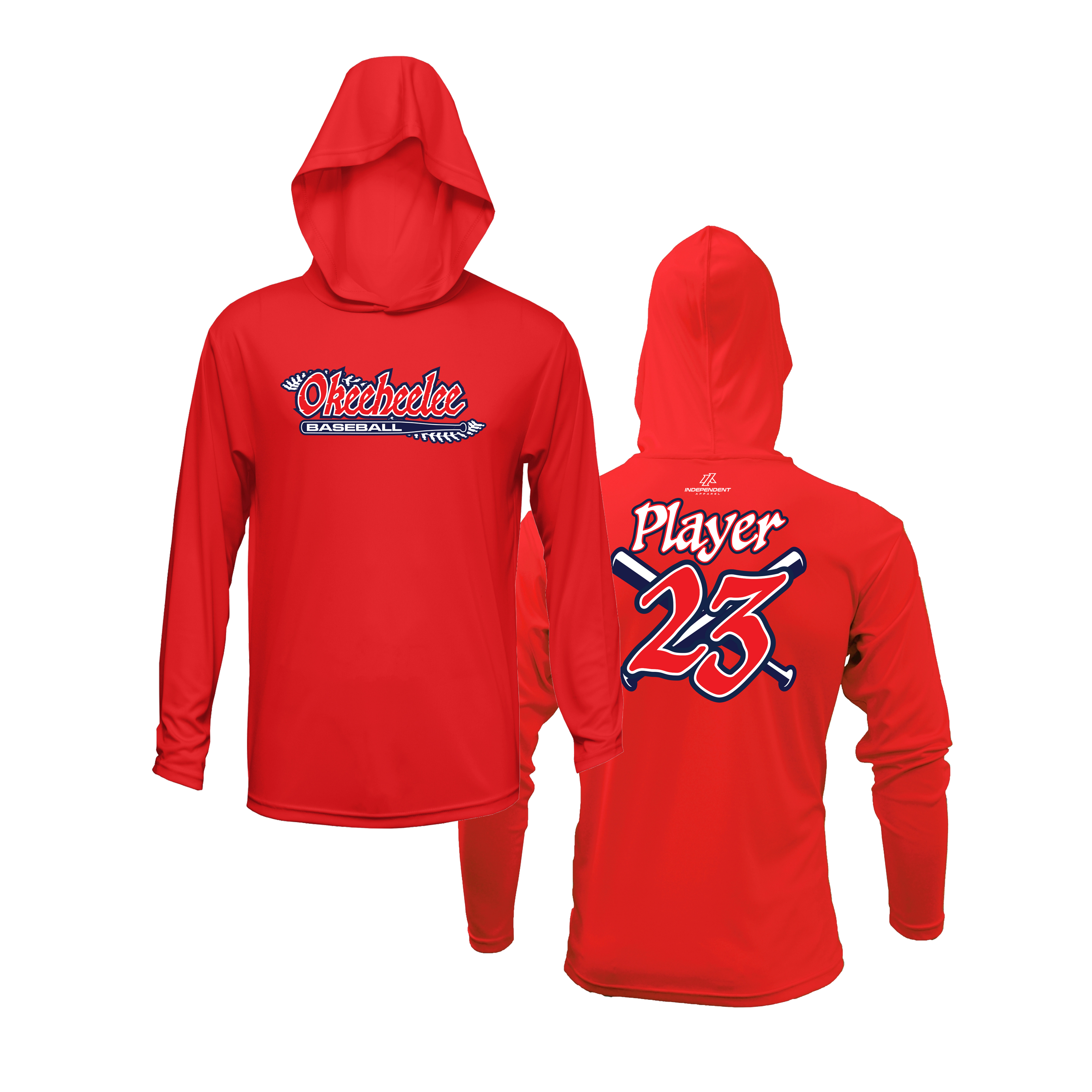 Okeeheelee Baseball Lightweight Hoodie - Laces DTF Transfer