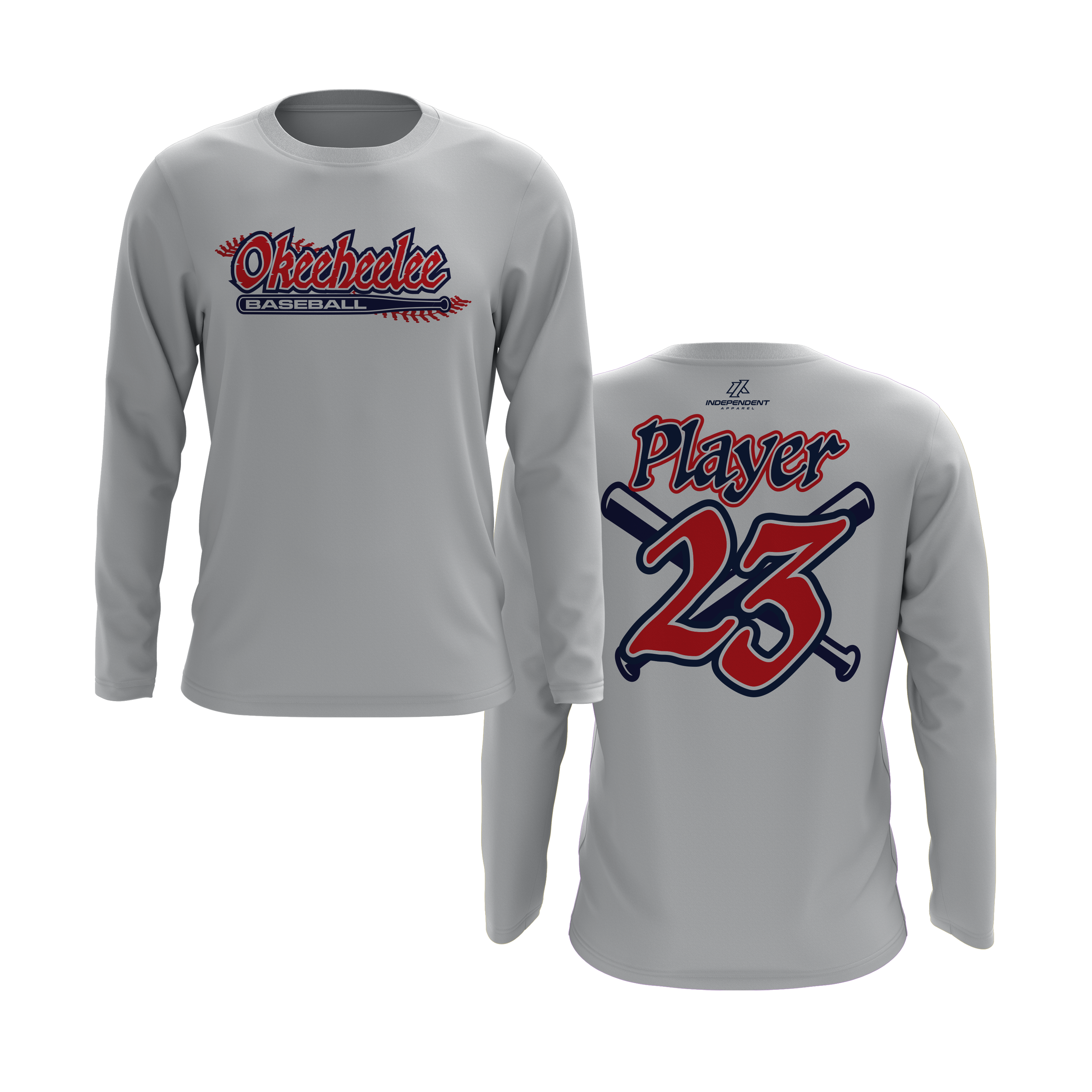 Okeeheelee Baseball Long Sleeve Shirt - Laces Logo