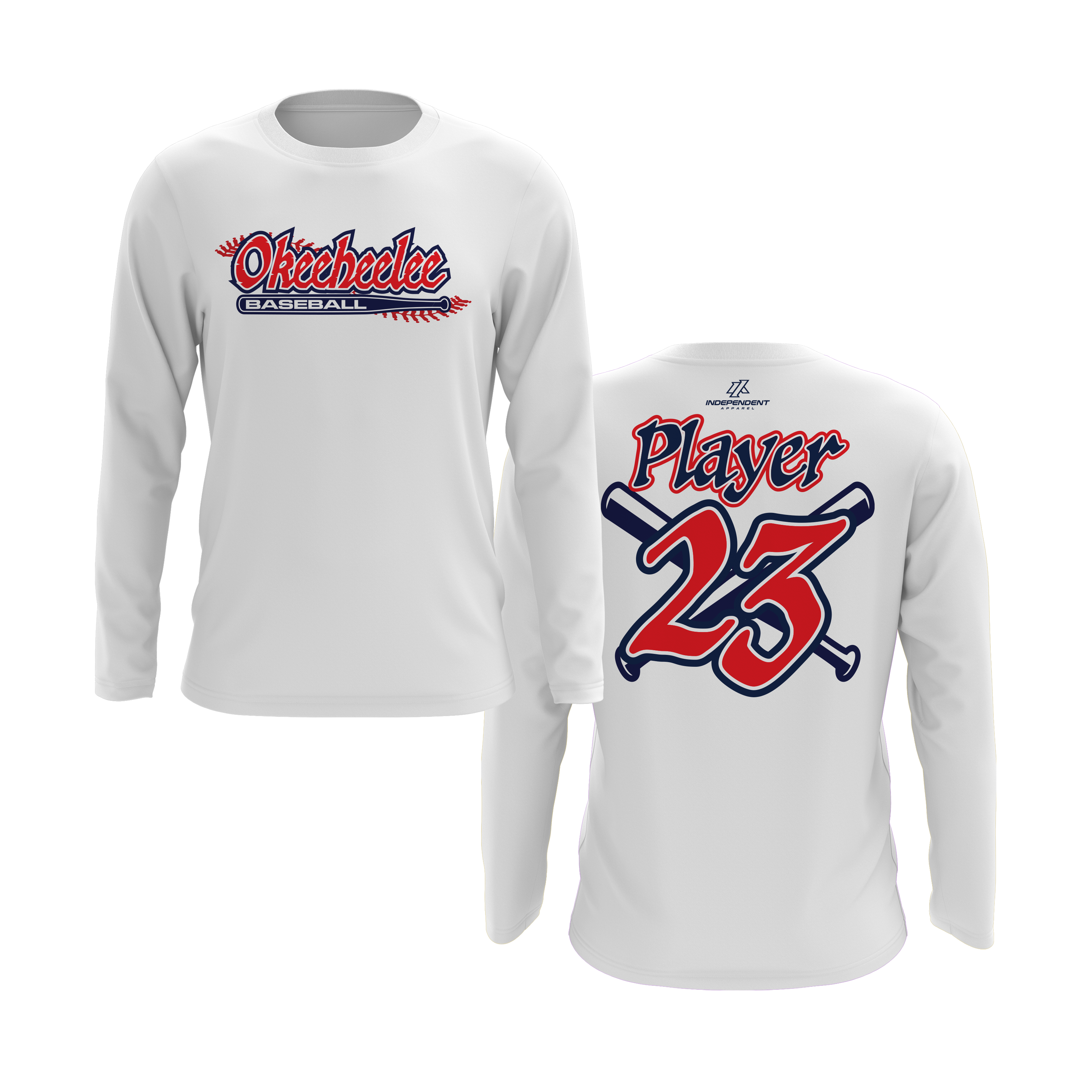 Okeeheelee Baseball Long Sleeve Shirt - Laces Logo