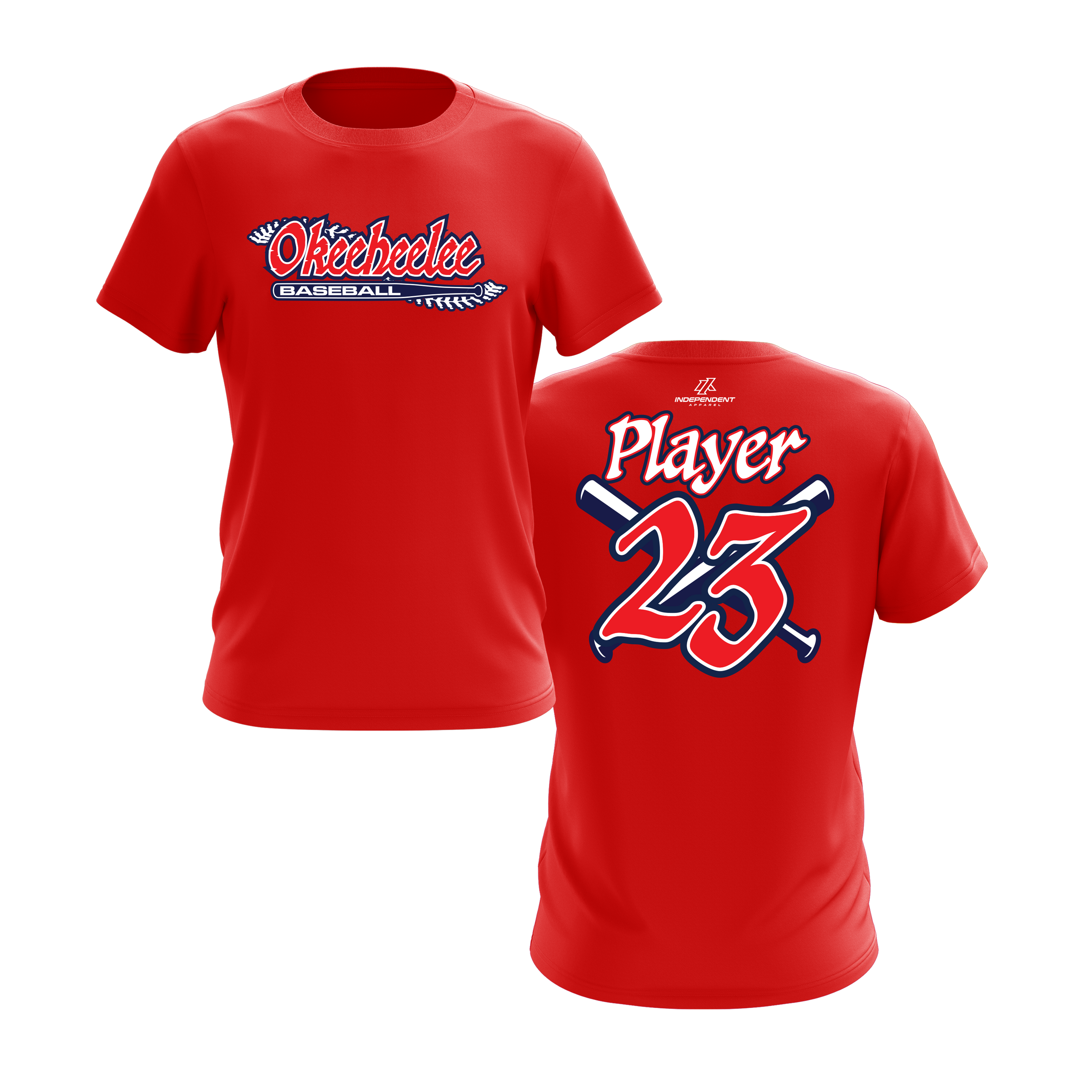 Okeeheelee Baseball Short Sleeve Shirt - Laces Logo