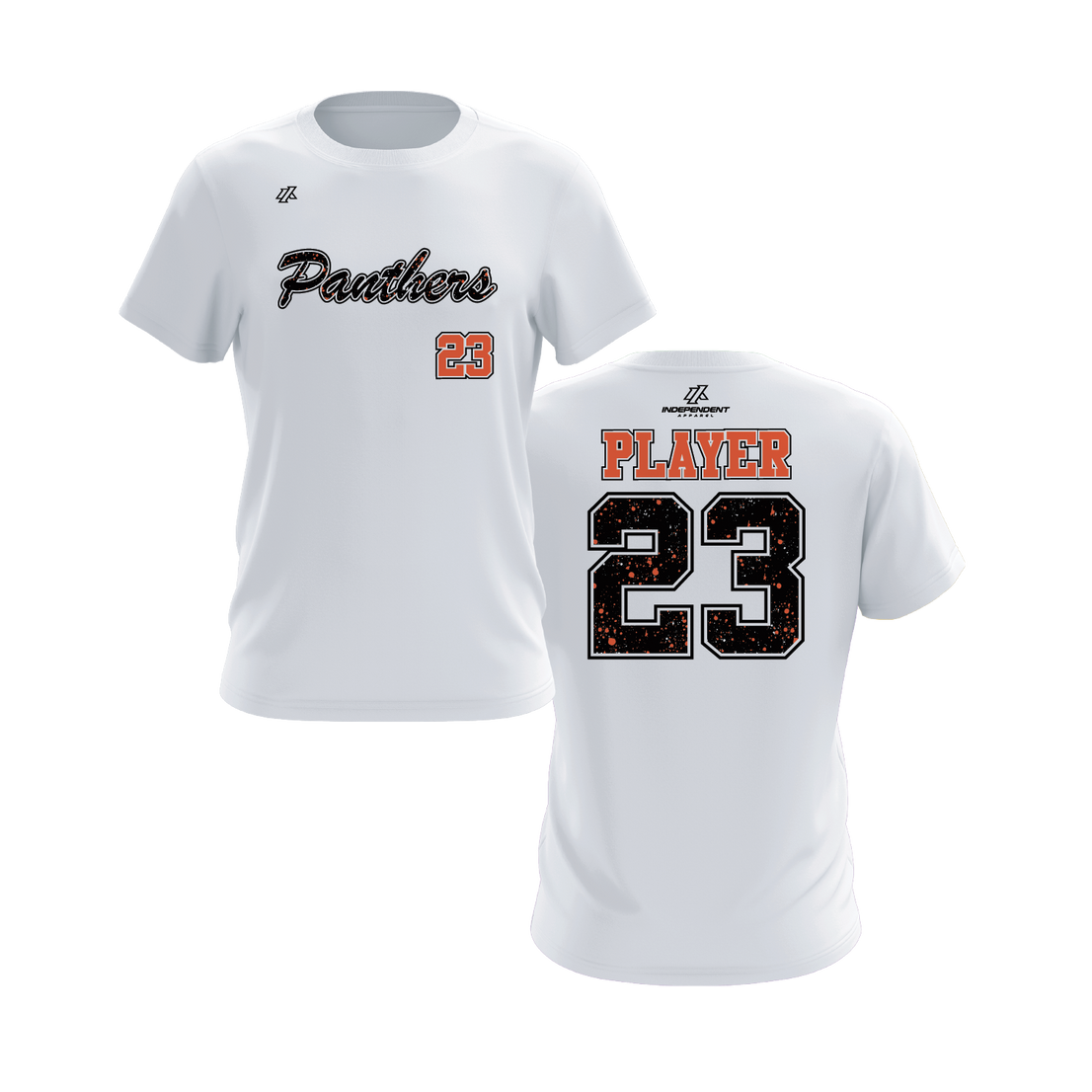 Maniglia 7U Panthers Splatter Script Logo Short Sleeve Shirt