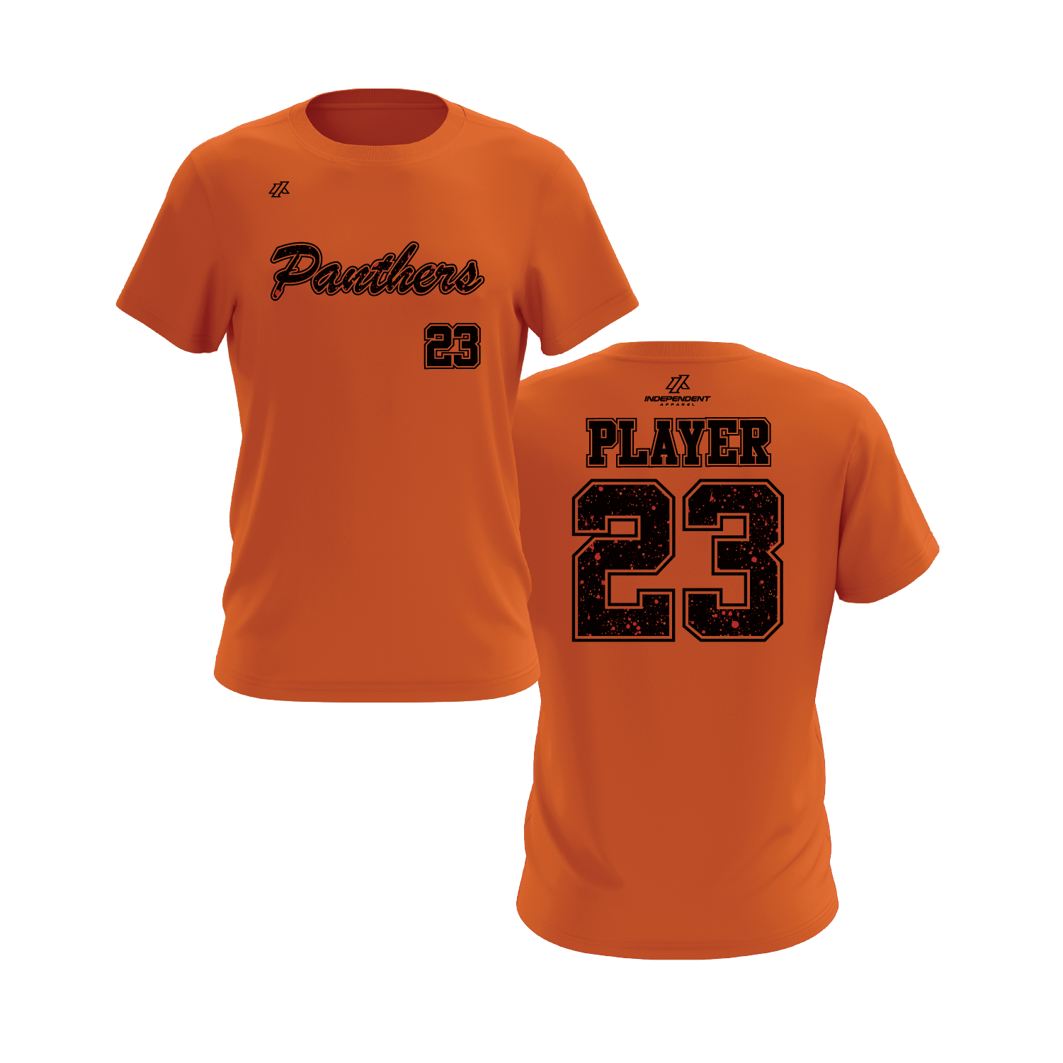 Maniglia 7U Panthers Splatter Script Logo Short Sleeve Shirt