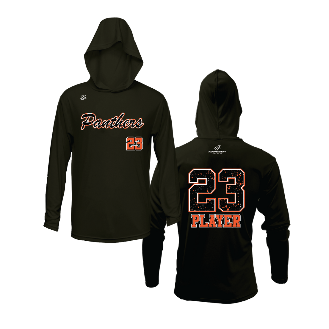 Maniglia 7U Panthers Script Splatter Logo Lightweight Hoodie