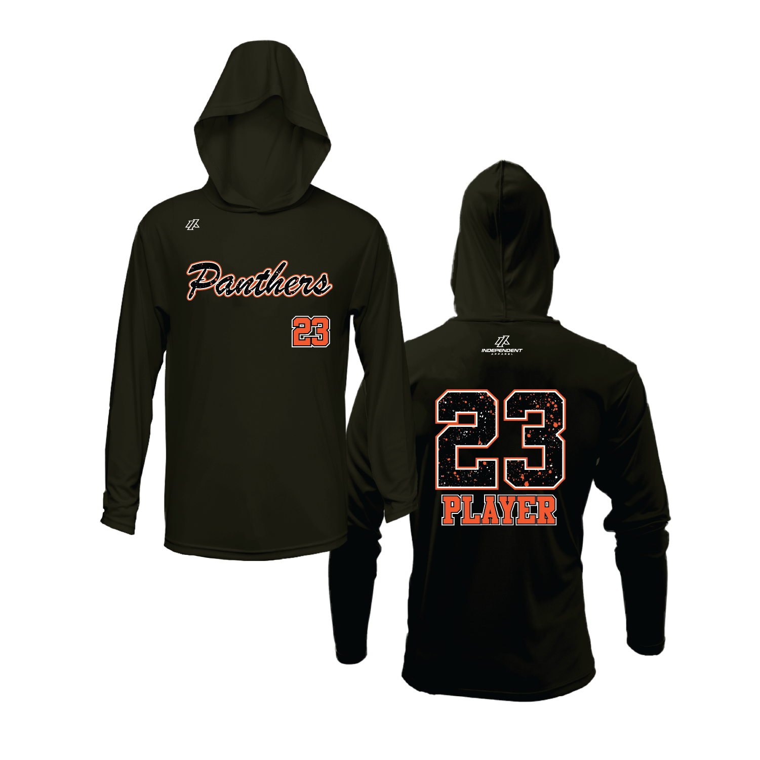 Maniglia 7U Panthers Script Splatter Logo Lightweight Hoodie
