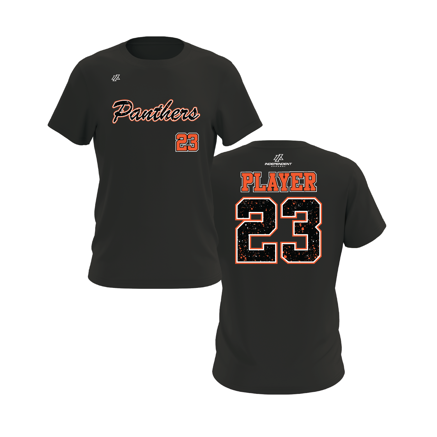 Maniglia 7U Panthers Splatter Script Logo Short Sleeve Shirt