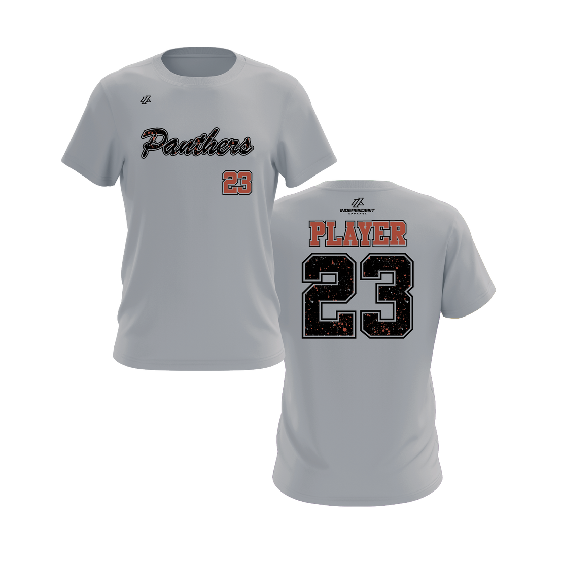 Maniglia 7U Panthers Splatter Script Logo Short Sleeve Shirt