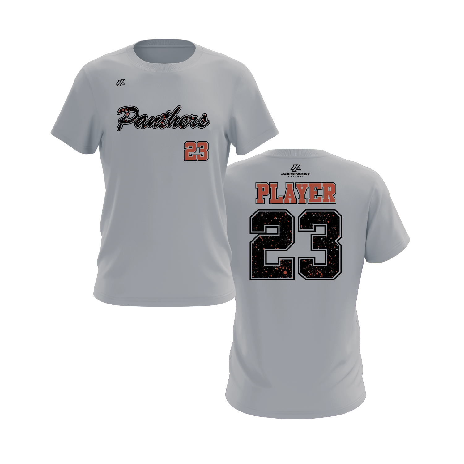 Maniglia 7U Panthers Splatter Script Logo Short Sleeve Shirt