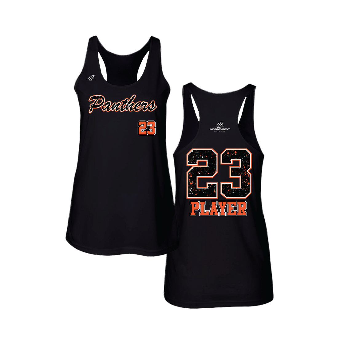 Maniglia 7U Panthers Script Splatter Logo Women's Tank Top