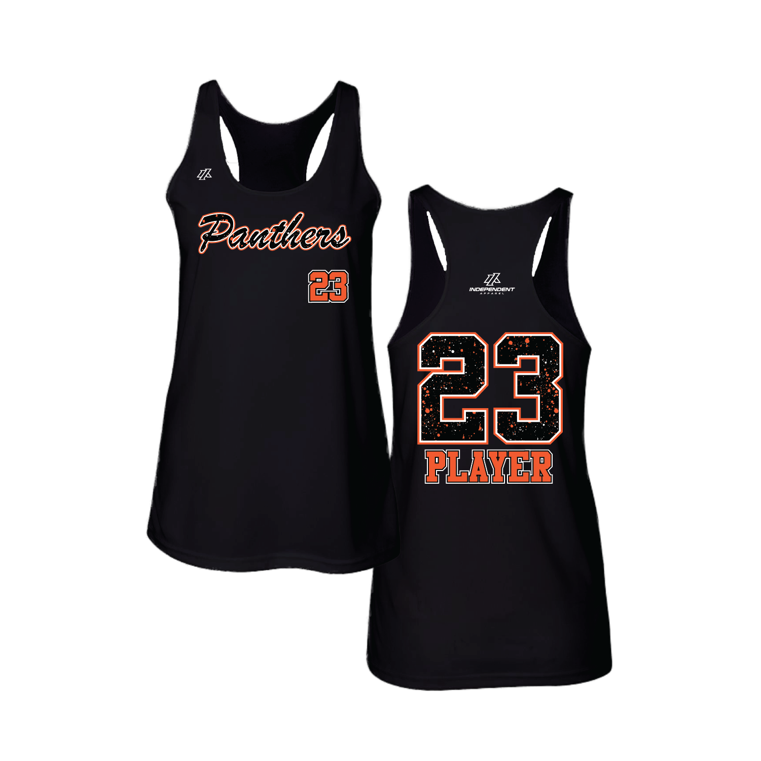 Maniglia 7U Panthers Script Splatter Logo Women's Tank Top