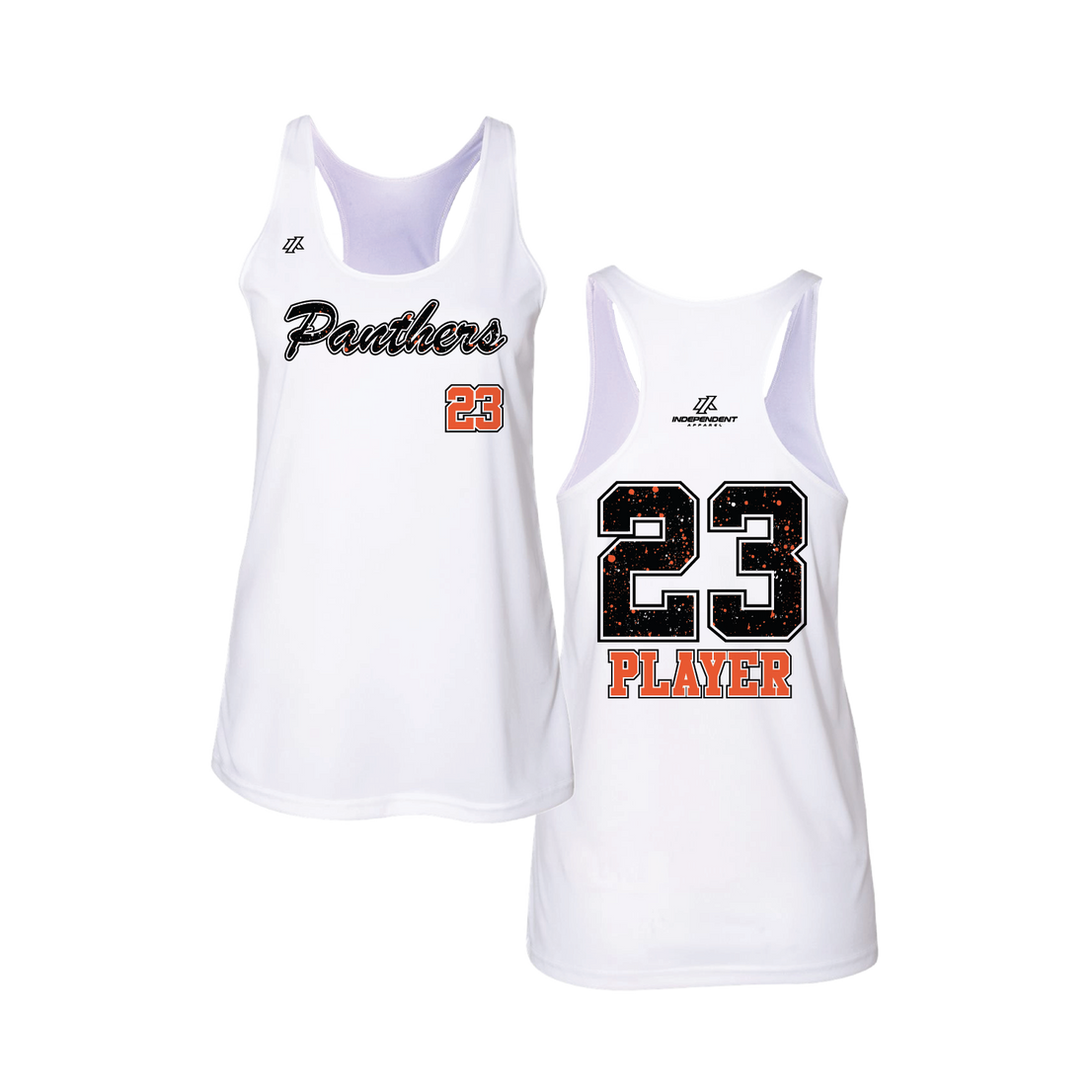 Maniglia 7U Panthers Script Splatter Logo Women's Tank Top