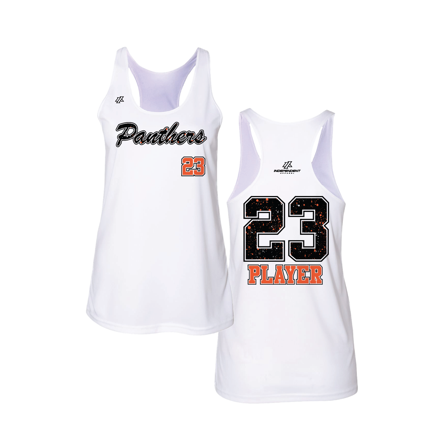 Maniglia 7U Panthers Script Splatter Logo Women's Tank Top