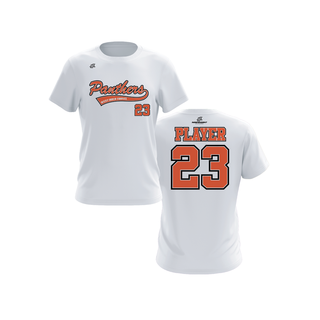 Maniglia 7U Panthers Script White Practice Shirt