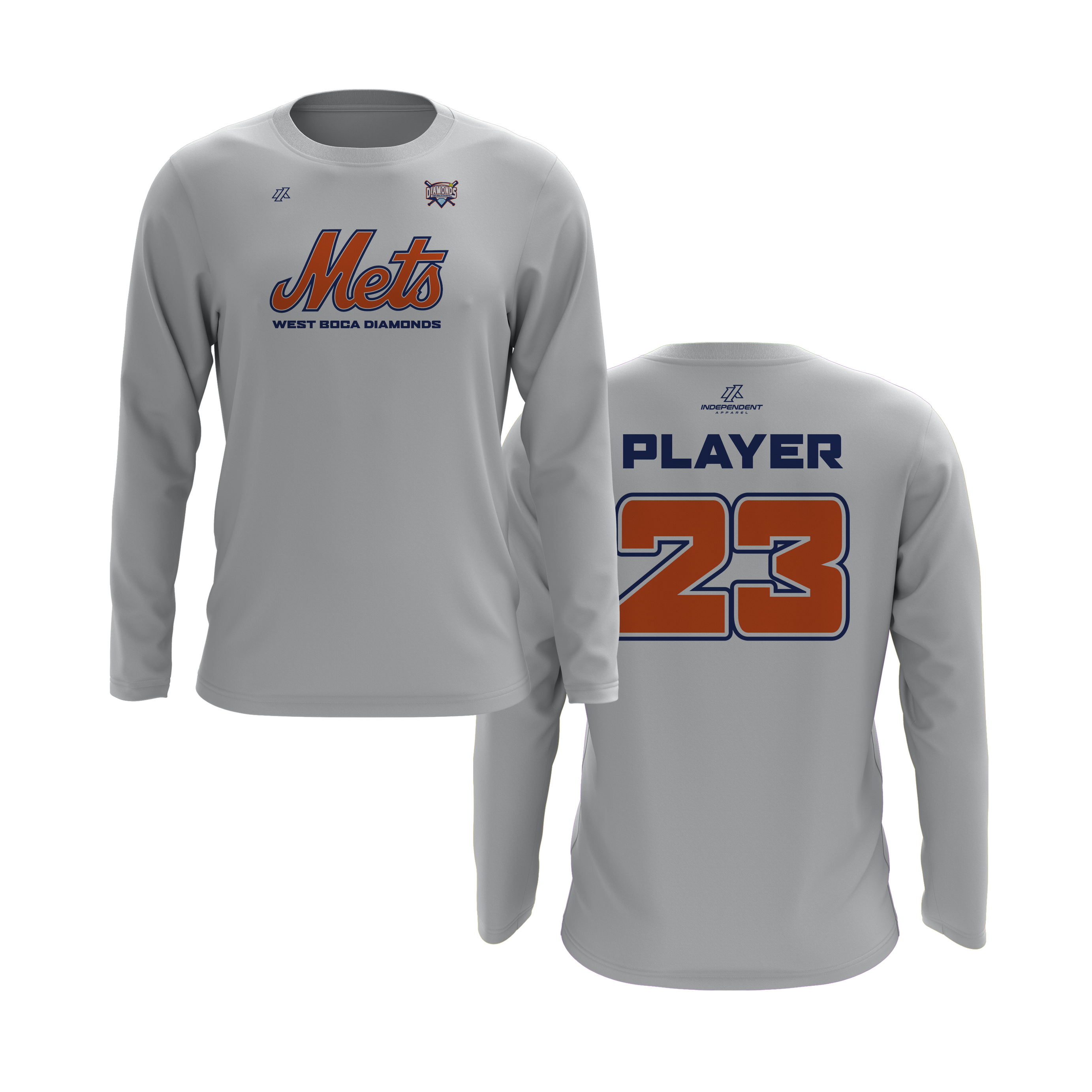 WBD Mets Logo Long Sleeve Shirt