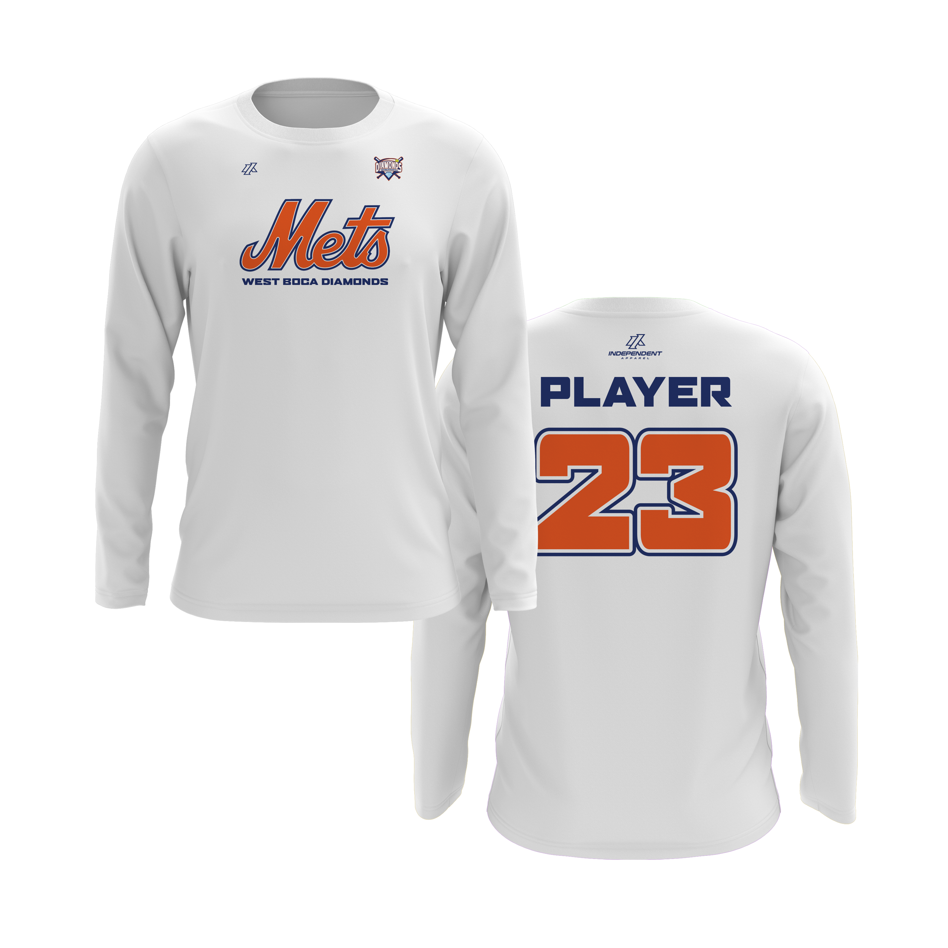WBD Mets Logo Long Sleeve Shirt