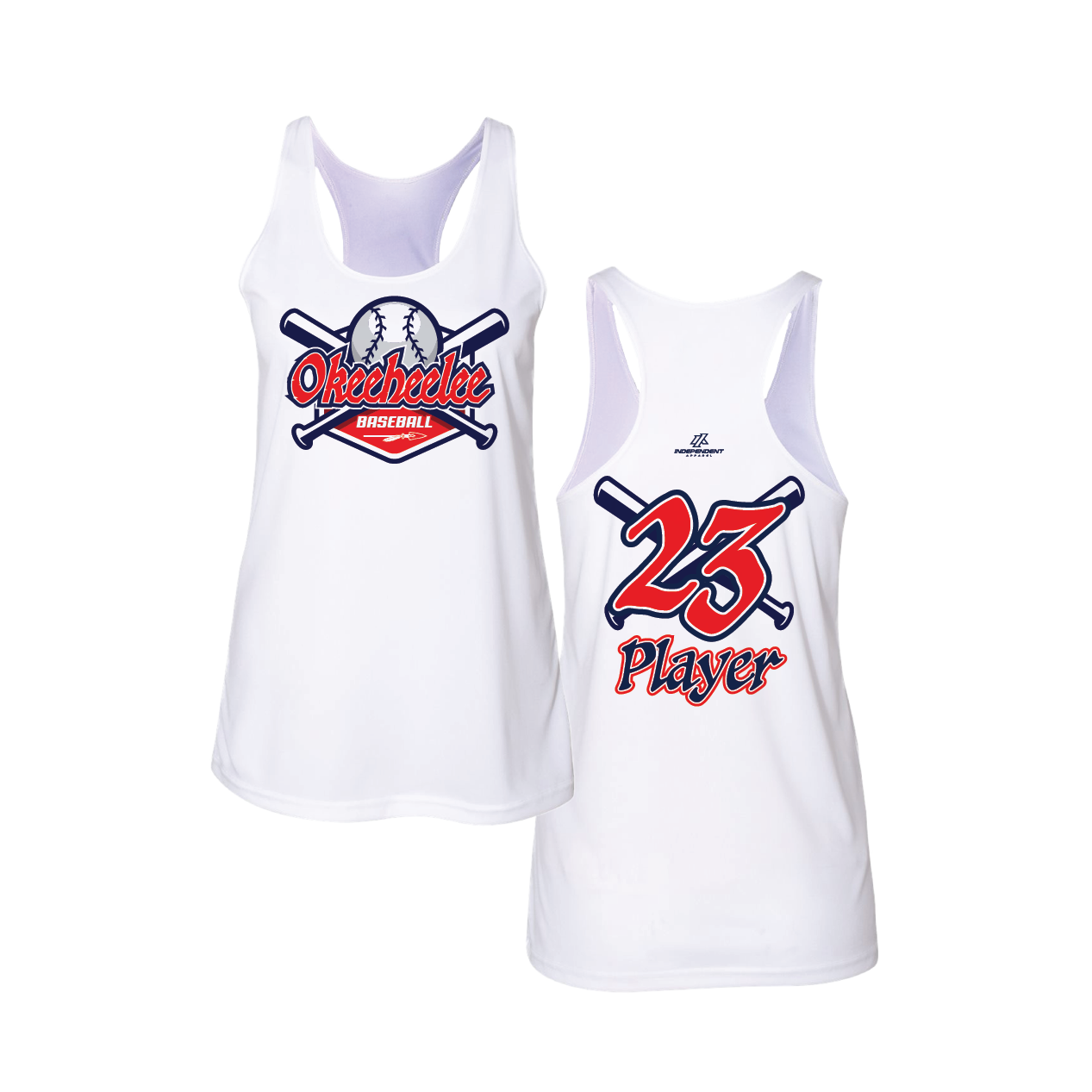 Okeeheelee Baseball Women's Tank Top - Bats & Ball Logo