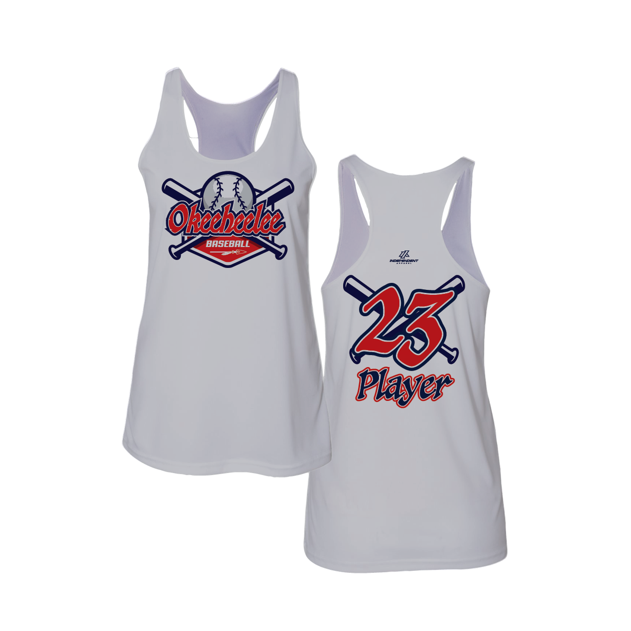 Okeeheelee Baseball Women's Tank Top - Bats & Ball Logo