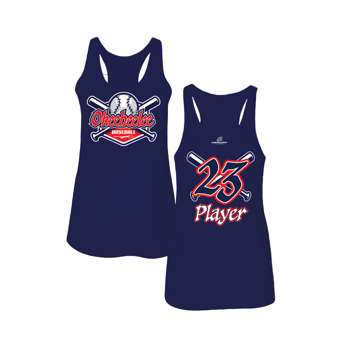 Okeeheelee Baseball Women's Tank Top - Bats & Ball Logo