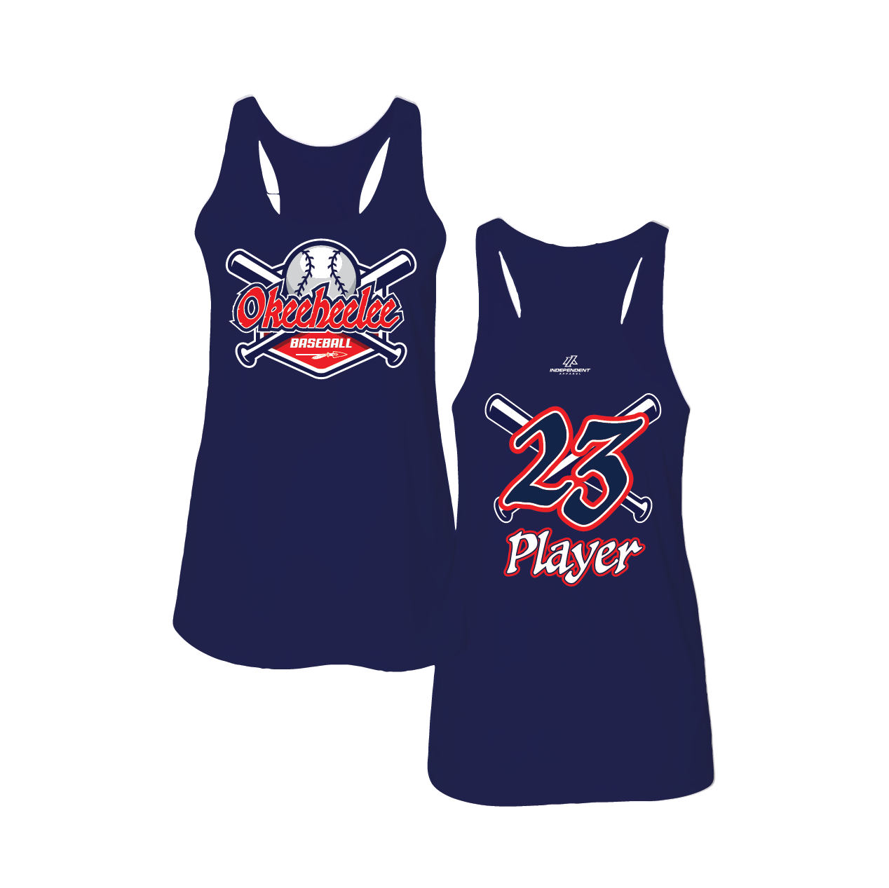 Okeeheelee Baseball Women's Tank Top - Bats & Ball Logo