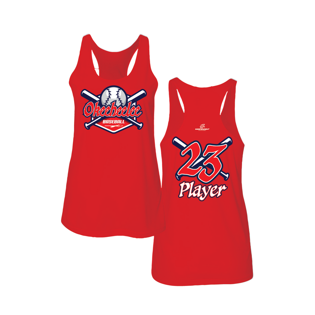 Okeeheelee Baseball Women's Tank Top - Bats & Ball Logo