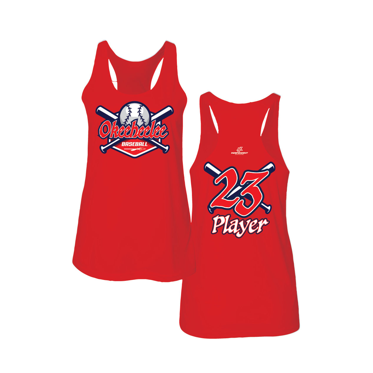 Okeeheelee Baseball Women's Tank Top - Bats & Ball Logo