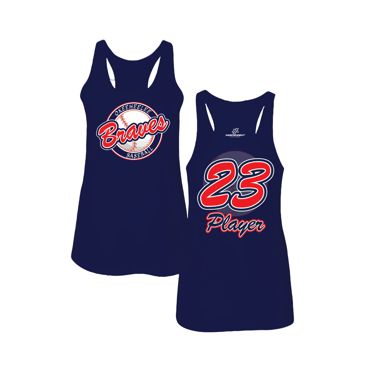 Okeeheelee Baseball Women's Tank Top - Circle Team Logo