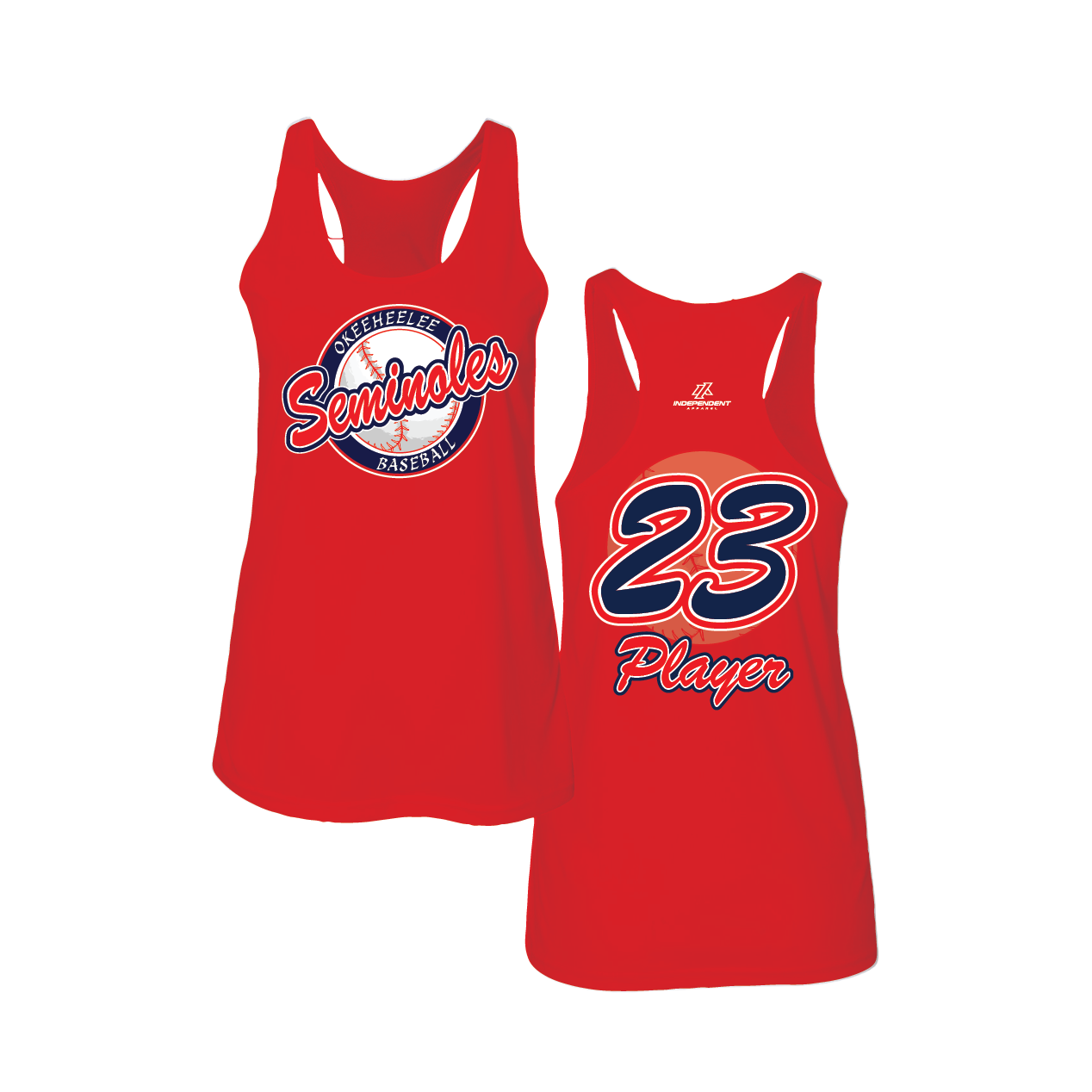 Okeeheelee Baseball Women's Tank Top - Circle Team Logo