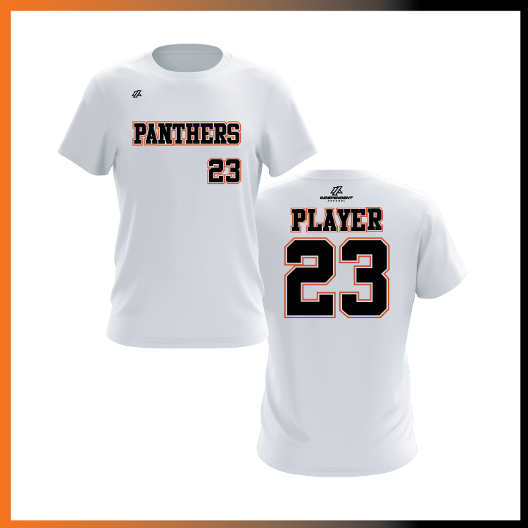Olegario 7U Panthers Block Logo Short Sleeve Shirt