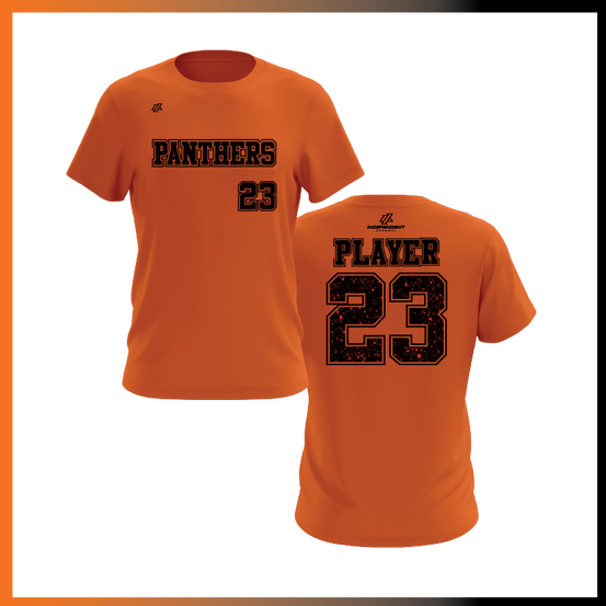Olegario 7U Panthers Block Logo Short Sleeve Shirt