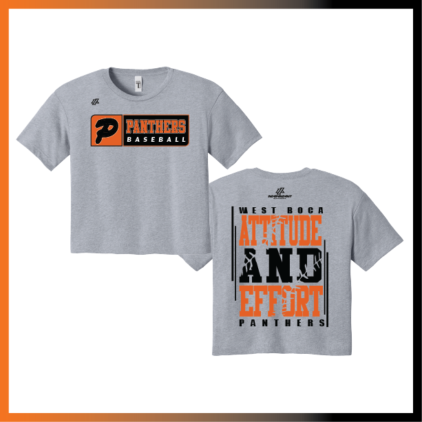 Olegario 7U Panthers "Attitude and Effort" Logo Women's Crop Poly/Cotton Tee
