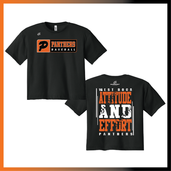 Olegario 7U Panthers "Attitude and Effort" Logo Women's Crop Poly/Cotton Tee