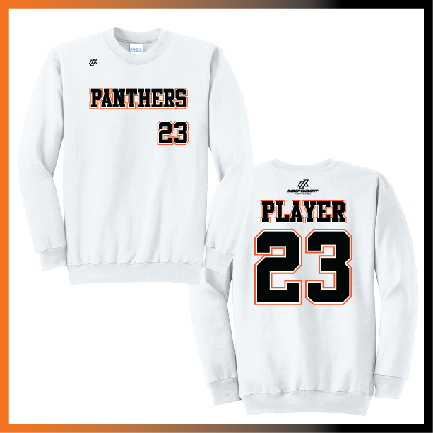 Olegario 7U Panthers Block Logo Cotton Crewneck Sweatshirt