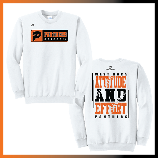Olegario 7U Panthers "Attitude and Effort" Logo Cotton/Poly Crewneck Sweatshirt