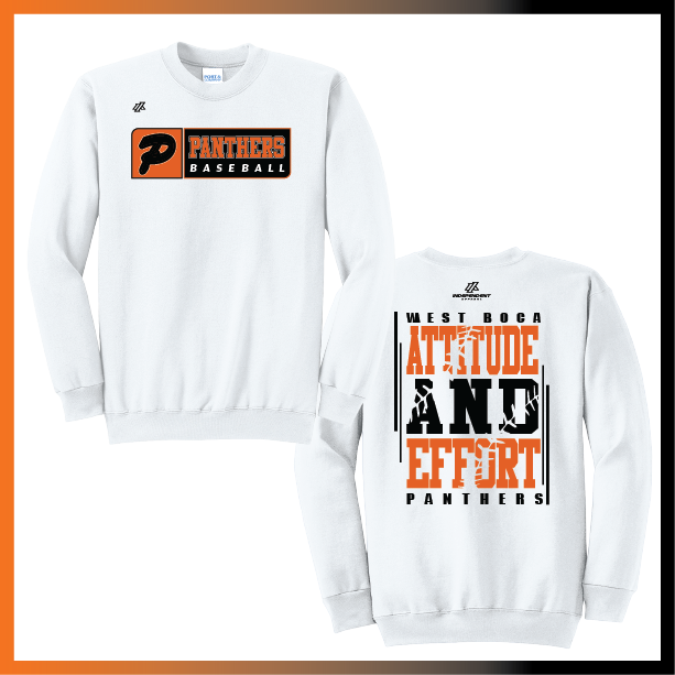 Olegario 7U Panthers "Attitude and Effort" Logo Cotton/Poly Crewneck Sweatshirt