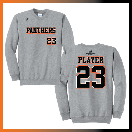 Olegario 7U Panthers Block Logo Cotton Crewneck Sweatshirt