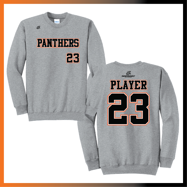 Olegario 7U Panthers Block Logo Cotton Crewneck Sweatshirt