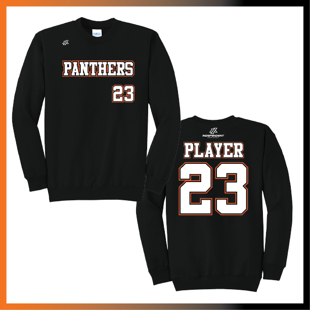 Olegario 7U Panthers Block Logo Cotton Crewneck Sweatshirt