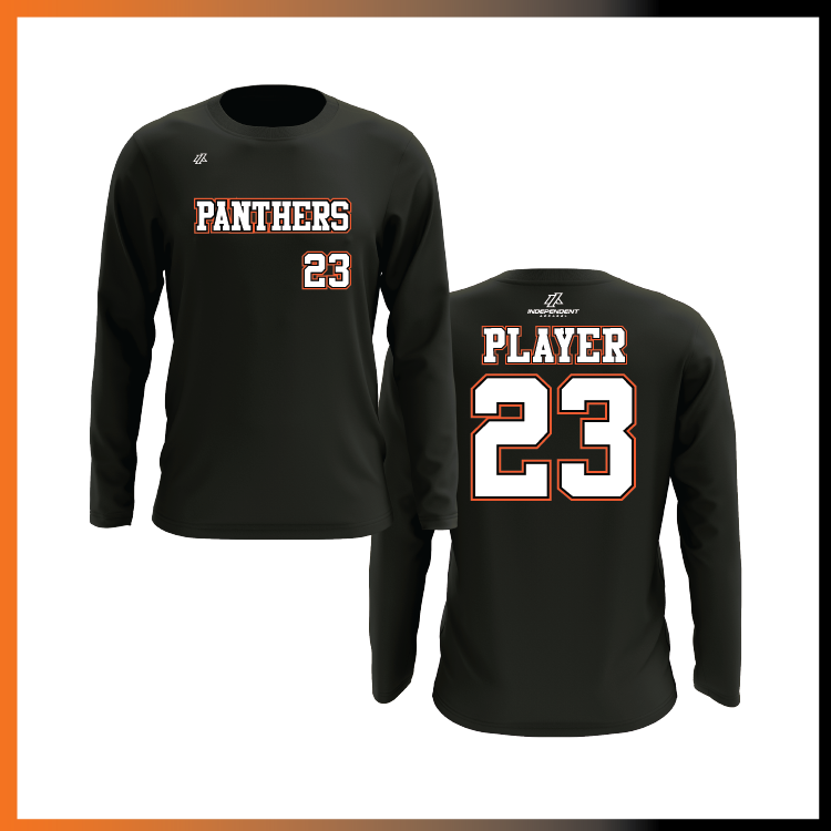 Olegario 7U Panthers Block Logo Long Sleeve Shirt