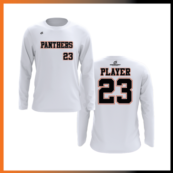 Olegario 7U Panthers Block Logo Long Sleeve Shirt