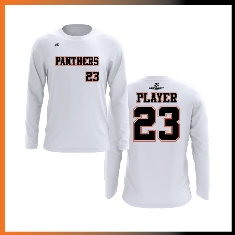 Olegario 7U Panthers Block Logo Long Sleeve Shirt