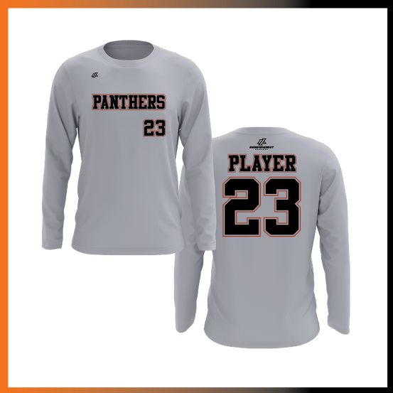 Olegario 7U Panthers Block Logo Long Sleeve Shirt