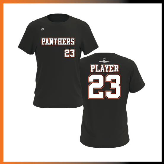Olegario 7U Panthers Block Logo Short Sleeve Shirt