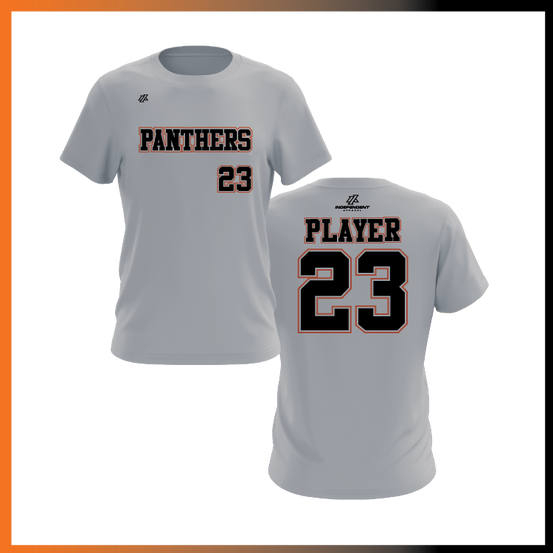 Olegario 7U Panthers Block Logo Short Sleeve Shirt