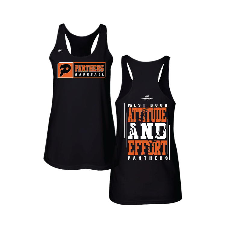 Olegario 7U Panthers "Attitude and Effort" Logo Women's Poly/Cotton Tank Top